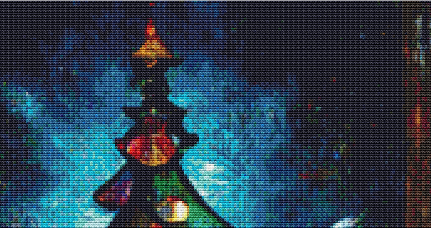 Stained Glass Christmas Tree ©Adobe Ext. License cross stitch pattern by StitchesSewBeautiful