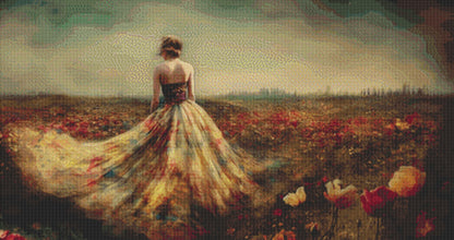 Woman in a Field of Flowers 7 cross stitch pattern by Eder Jose Rosa