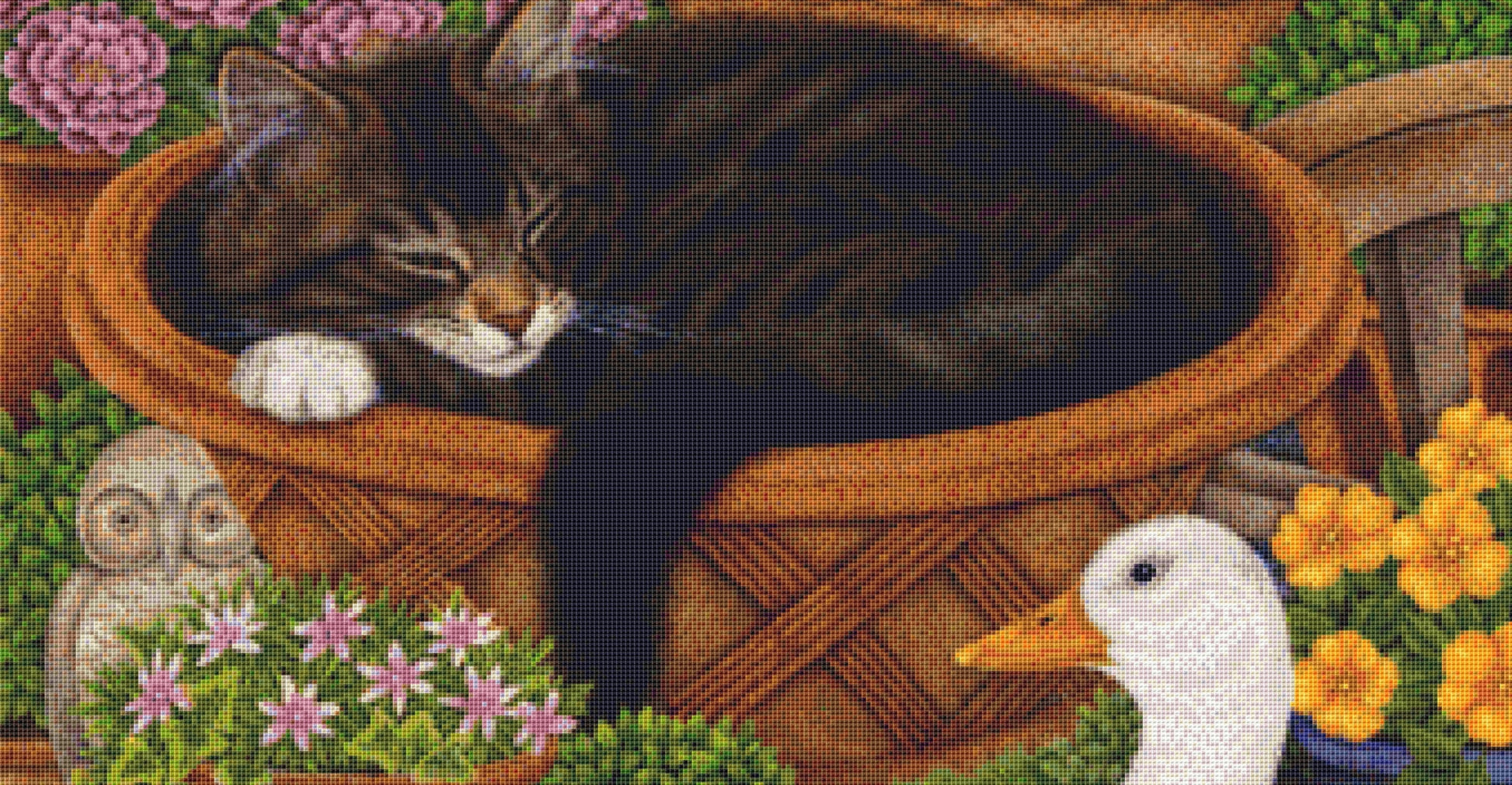 Just the Right Size cross stitch pattern by Anne Mortimer/Porterfields Fine Art Licensing