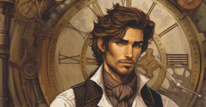 Steampunk Man 1 cross stitch pattern by SphinxDesignStudio