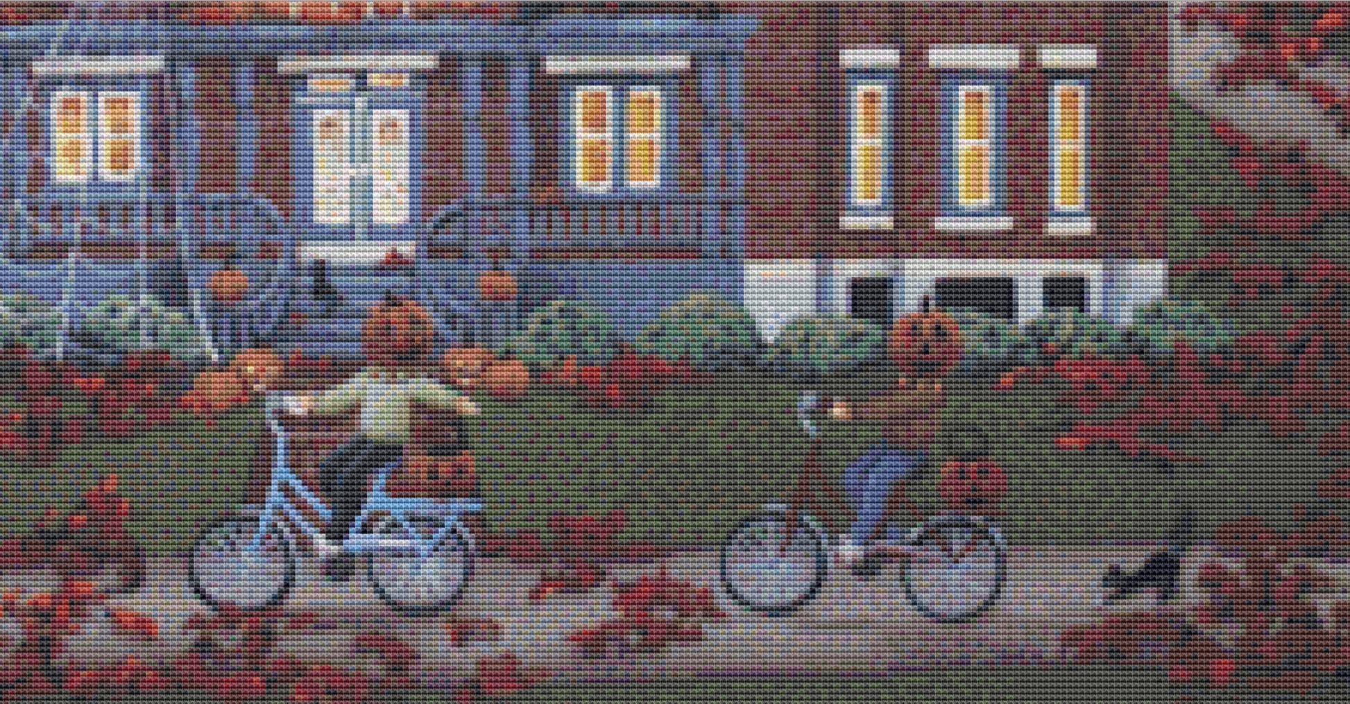 A Star Filled Halloween Evening cross stitch pattern by Catherine Holman/Ansada Licensing Group, LLC.