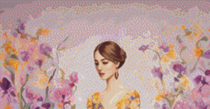Woman in a Field of Flowers 4 cross stitch pattern by Eder Jose Rosa