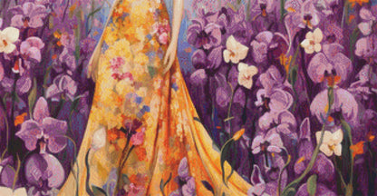 Woman in a Field of Flowers 4 cross stitch pattern by Eder Jose Rosa