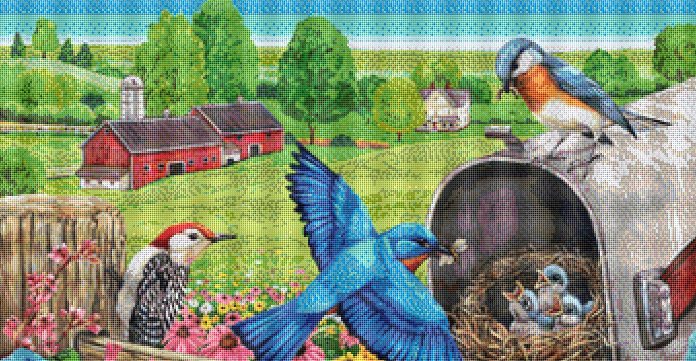Home Sweet Home Bluebird and Mailbox cross stitch pattern by Linda How ...