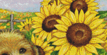 Fall Cockapoo cross stitch pattern by Rose Mary Berlin/Ansada Art Licensing Group, LLC