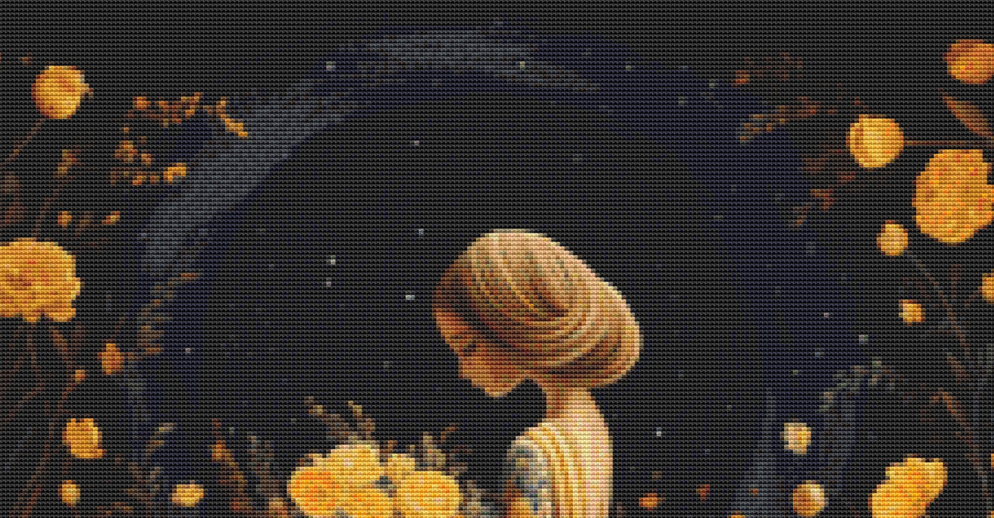 Woman in a Yellow Dress cross stitch pattern by Eder Jose Rosa