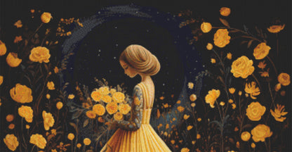 Woman in a Yellow Dress cross stitch pattern by Eder Jose Rosa