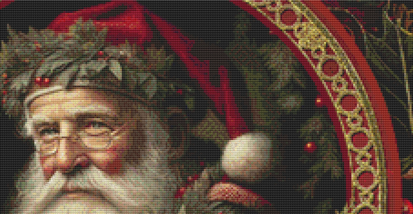 Victorian Santa cross stitch pattern by Ivy Cottage Home