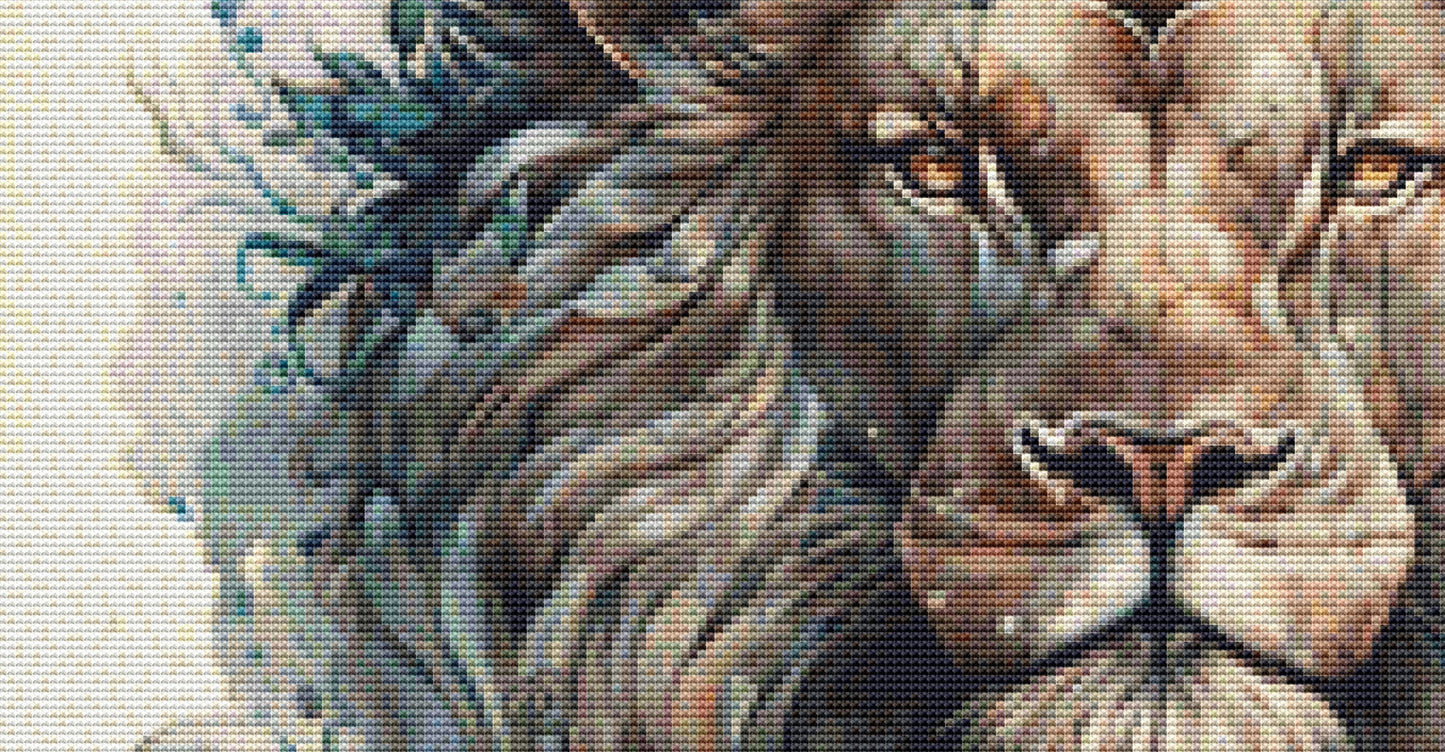 Crowned Lion cross stitch pattern by TaboneDesigns