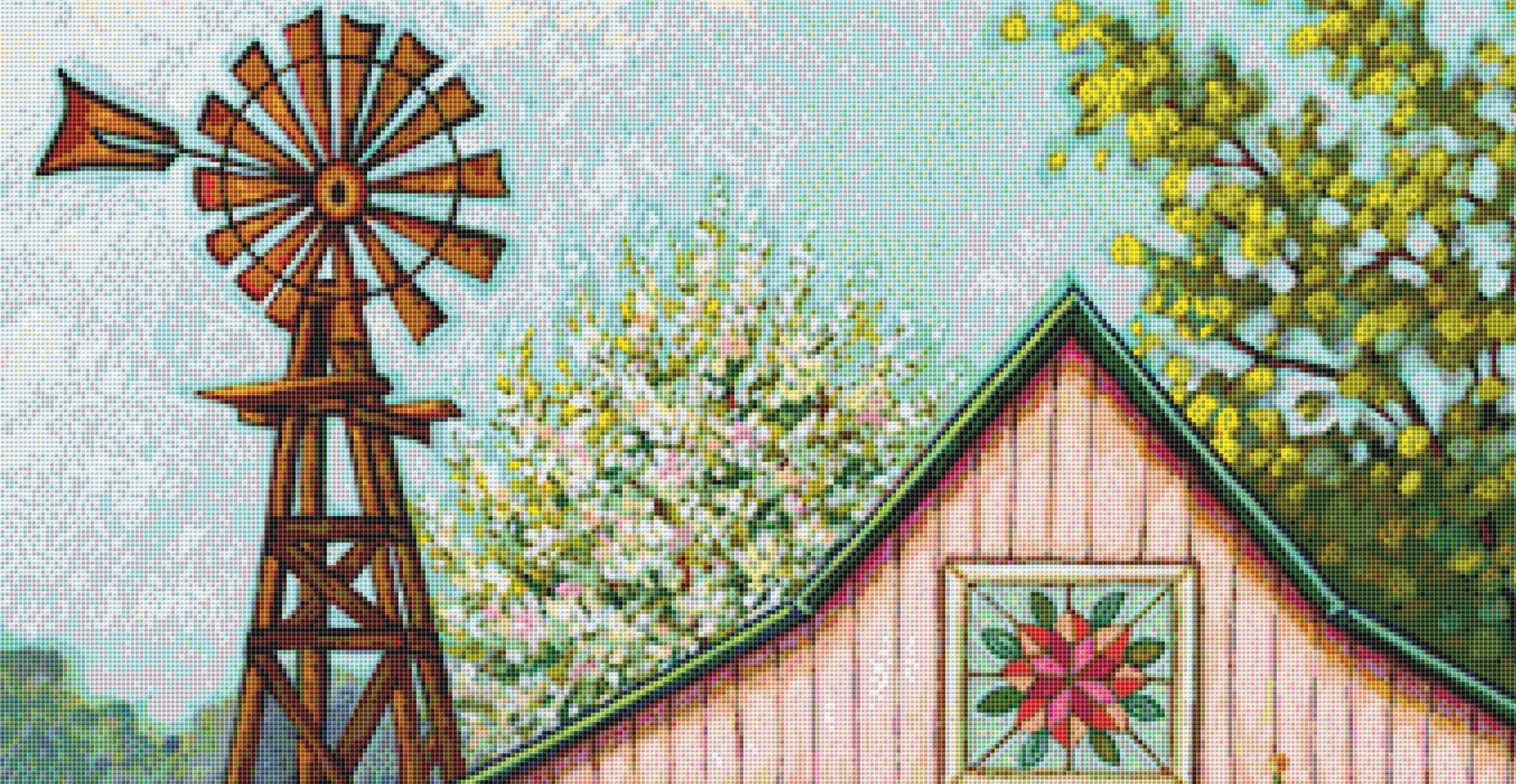 Daisy Farm cross stitch pattern by Peggy Davis/Porterfields Fine Art Licensing