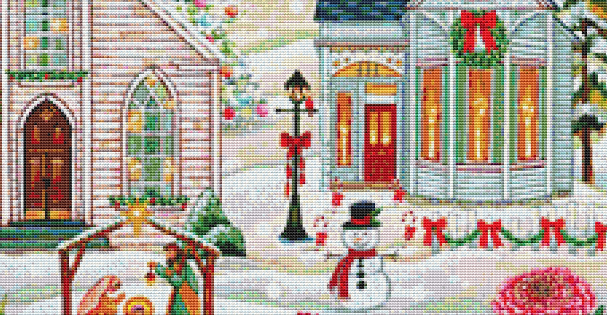 A Christmas Celebration cross stitch pattern by Peggy Davis/Porterfields Fine Art Licensing