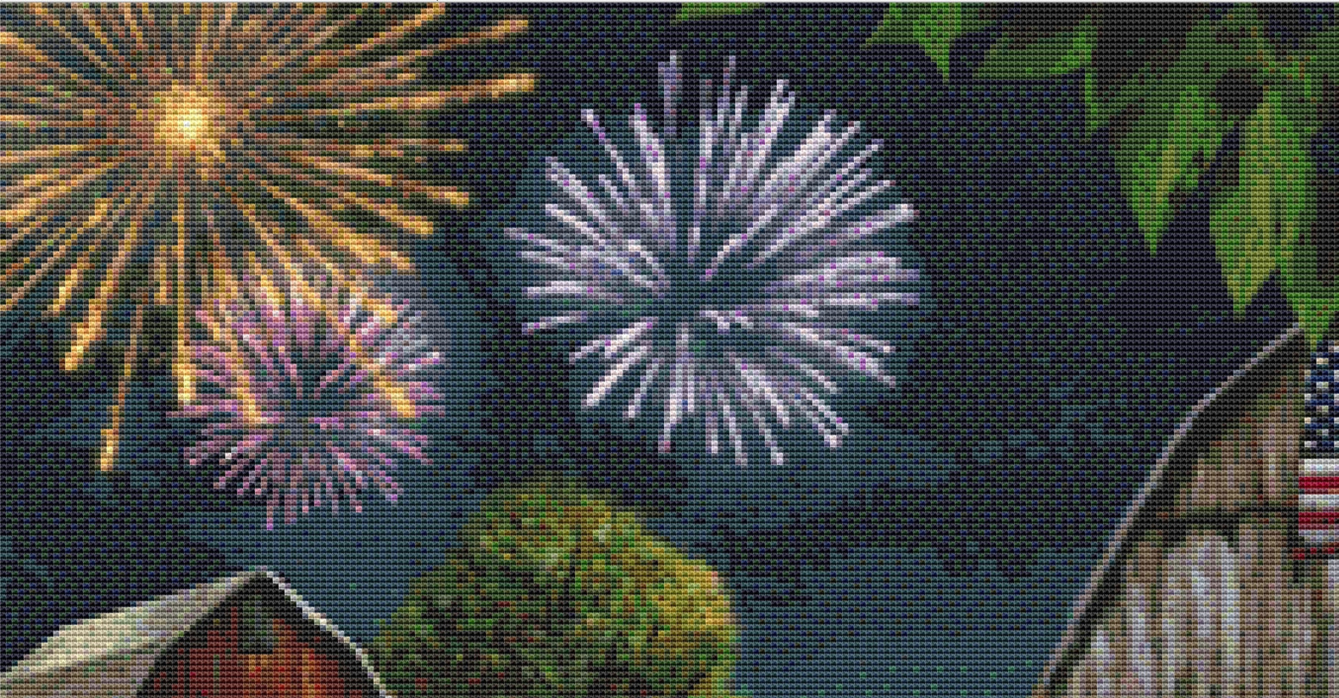 America the Beautiful cross stitch pattern by Tom Wood/Porterfields Fine Art Licensing