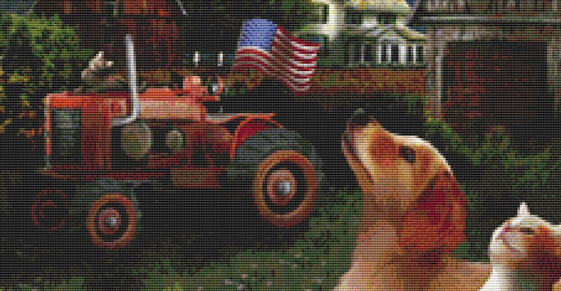America the Beautiful cross stitch pattern by Tom Wood/Porterfields Fine Art Licensing
