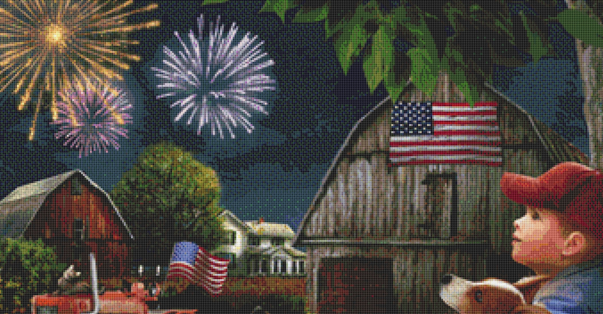 America the Beautiful cross stitch pattern by Tom Wood/Porterfields Fine Art Licensing