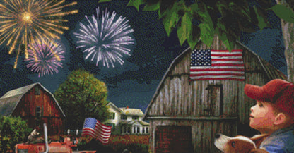 America the Beautiful cross stitch pattern by Tom Wood/Porterfields Fine Art Licensing