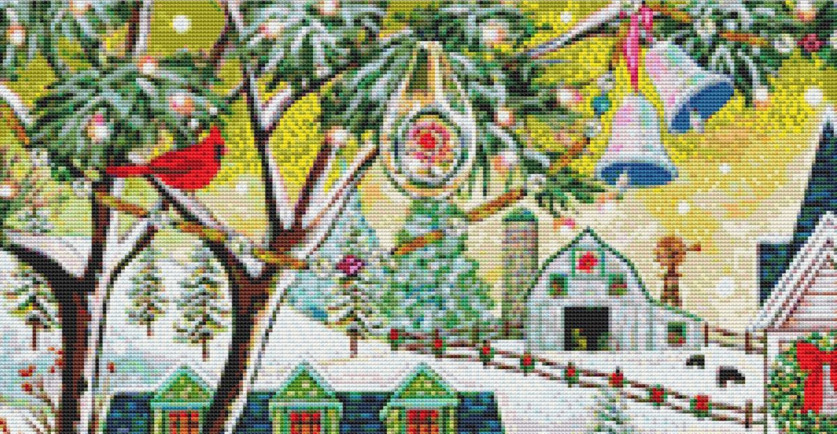 A Christmas Celebration cross stitch pattern by Peggy Davis/Porterfields Fine Art Licensing