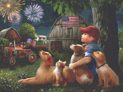 America the Beautiful cross stitch pattern by Tom Wood/Porterfields Fine Art Licensing