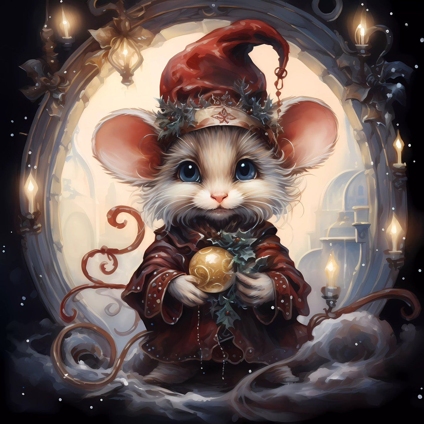 Magic Christmas Mouse cross stitch pattern by UniquelyMadeWallArt