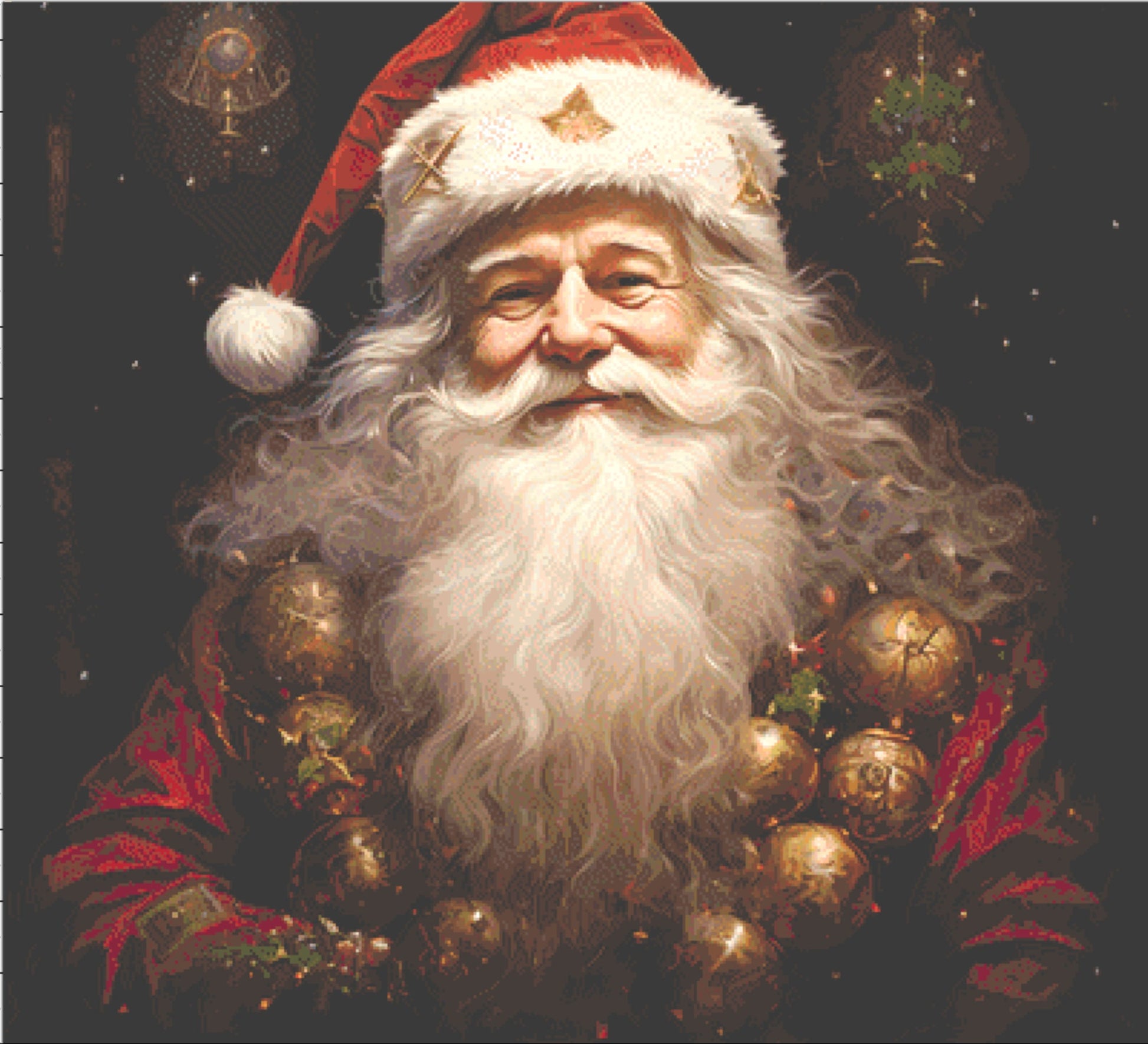 Santa cross stitch pattern by UniquelyMadeWallArt