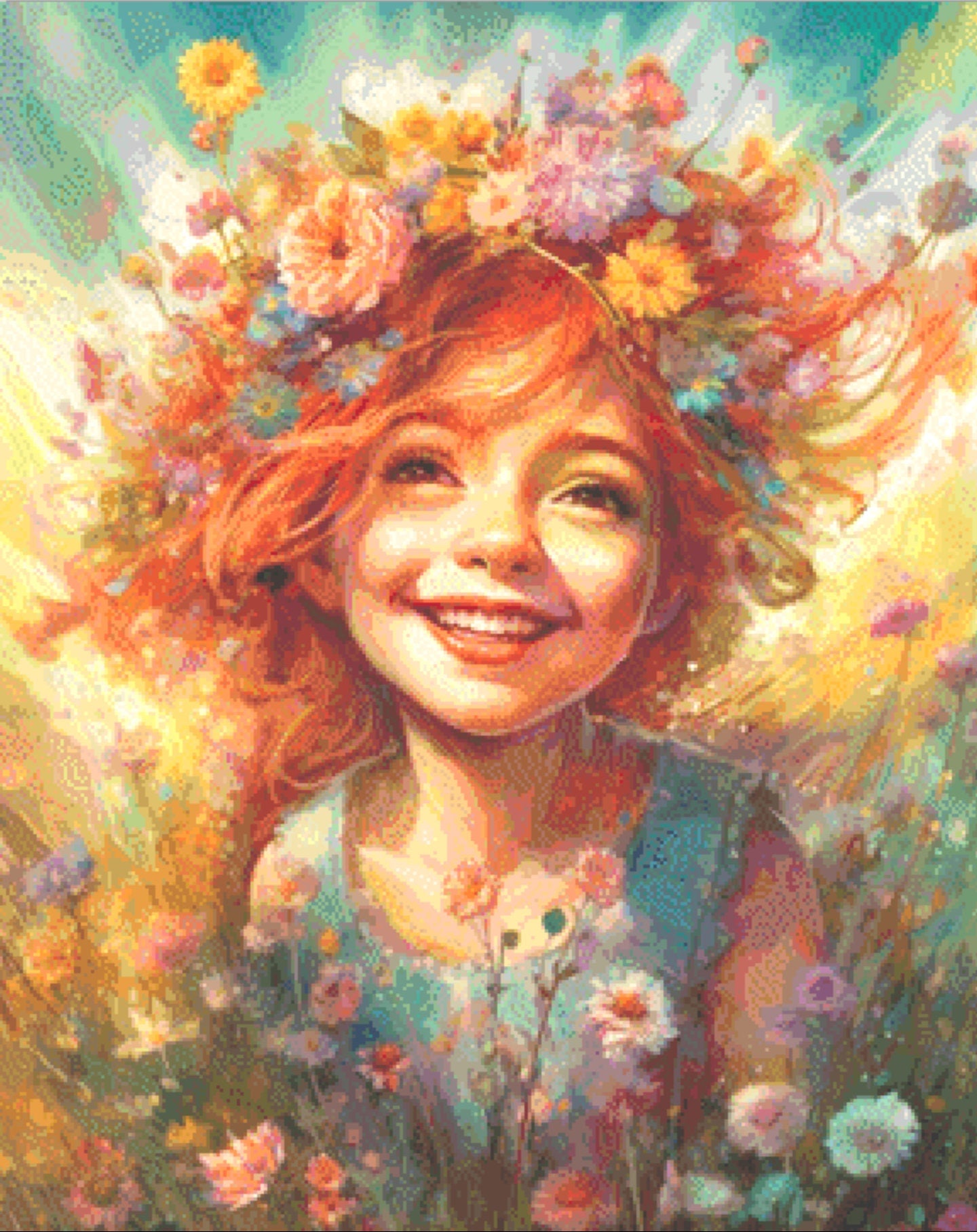 She Smiles Flowers cross stitch pattern by Eder Jose Rosa