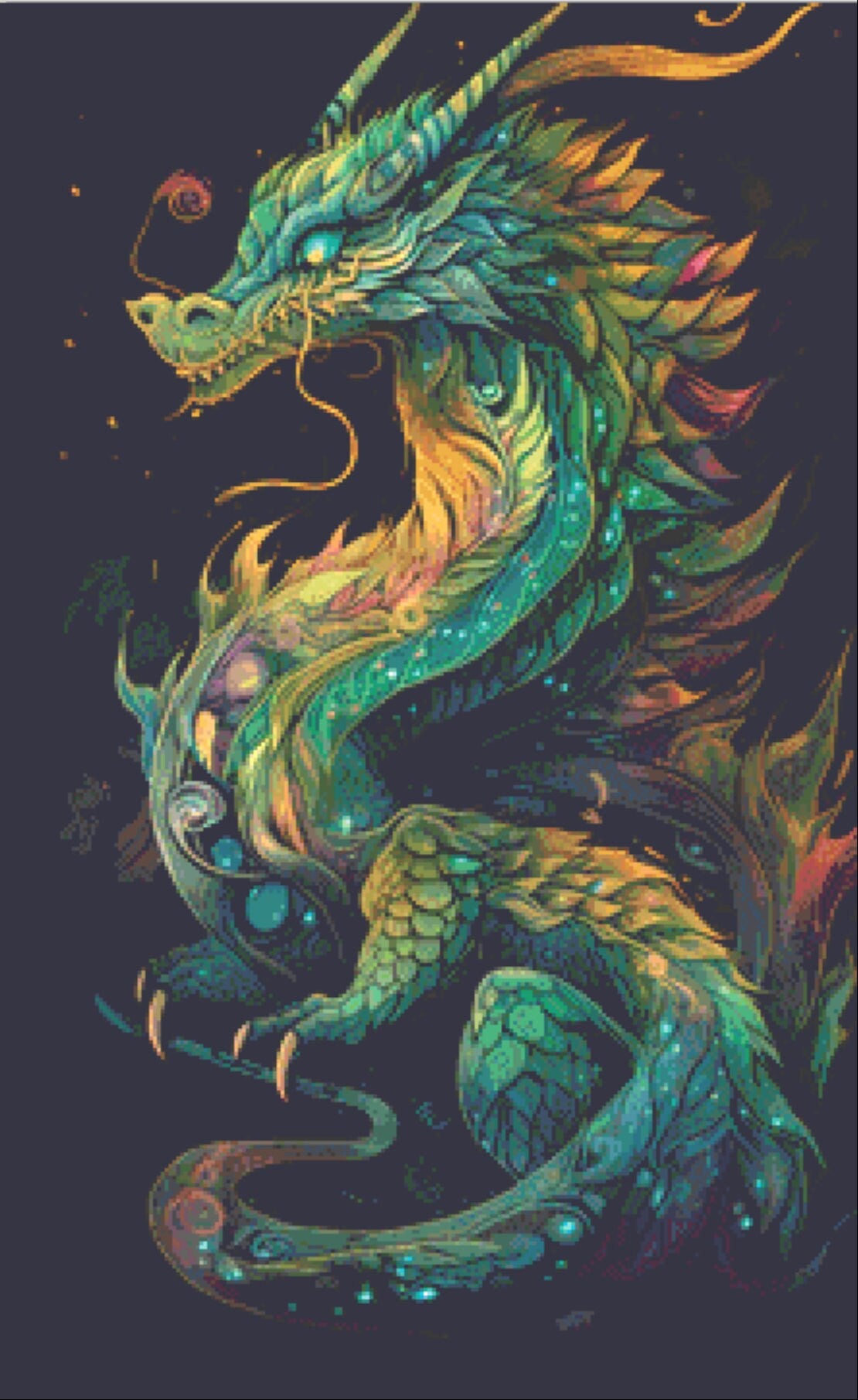 Chakra Dragon cross stitch pattern by Serr.Kai A Quill & Ink