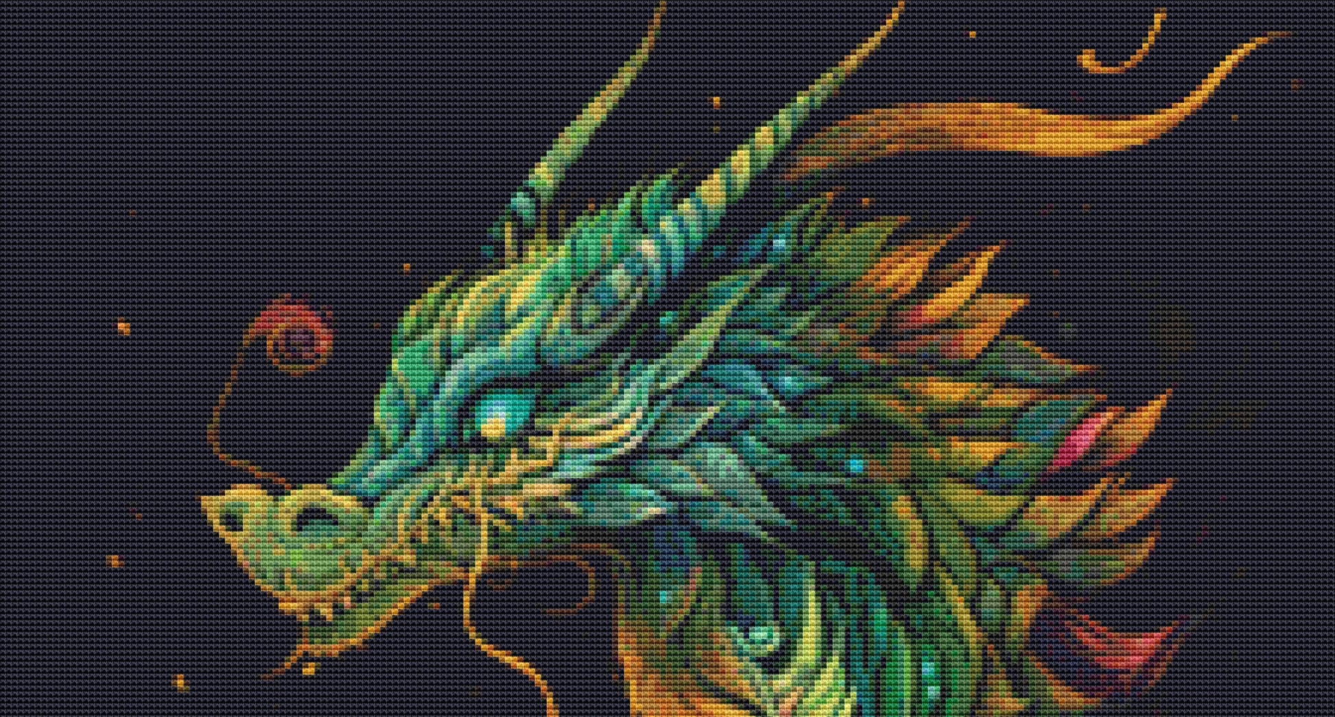 Chakra Dragon cross stitch pattern by Serr.Kai A Quill & Ink