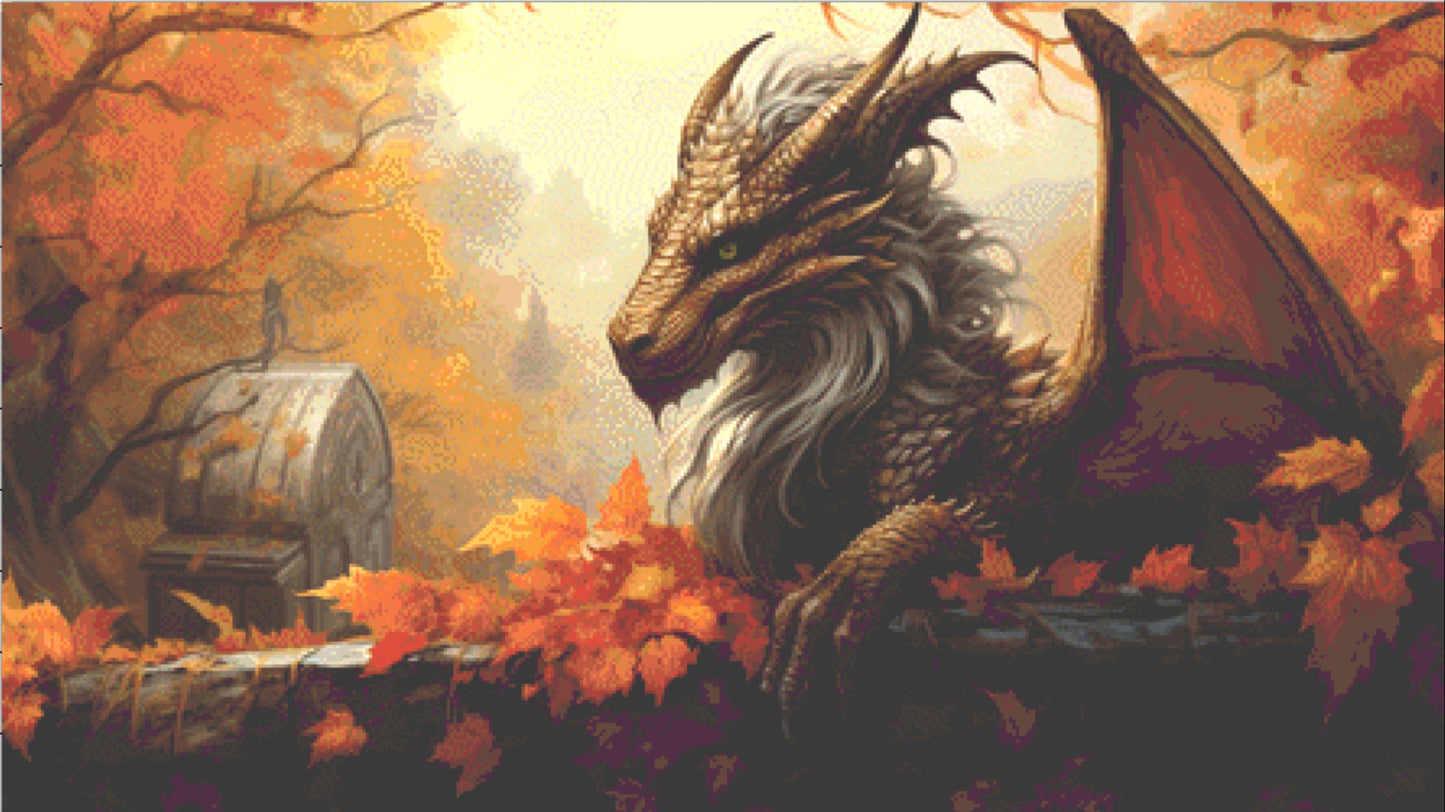 October Dragon cross stitch pattern by Serr.Kai A Quill & Ink