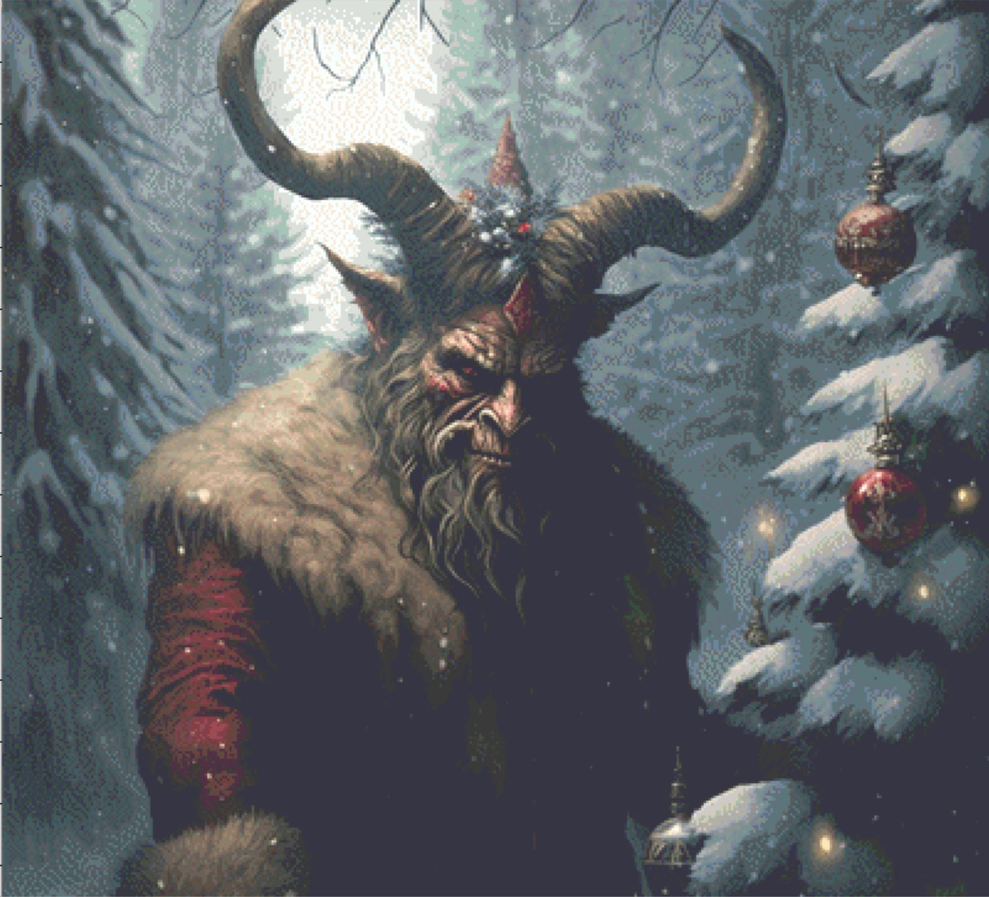 Krampus cross stitch pattern by Serr.Kai A Quill & Ink