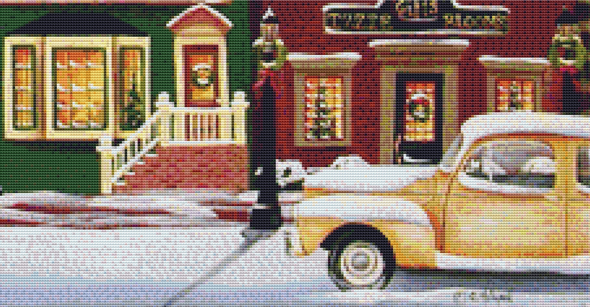 Christmas in Holly Ridge counted cross stitch pattern by Catherine Holman/Ansada Art Licensing Group, LLC