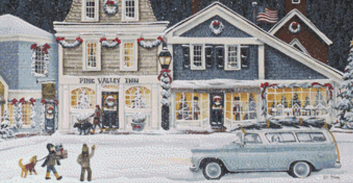Christmas in Pine Valley counted cross stitch pattern by Catherine Holman/Ansada Art Licensing Group, LLC