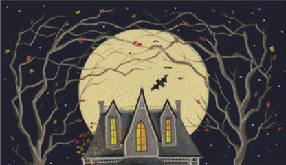 Enter if You Dare cross stitch pattern by Kim Leo licensed by JMS Art Licensing