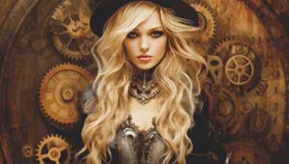 Queen of Steampunk No. 2 cross stitch pattern by MysticMoonCraftery