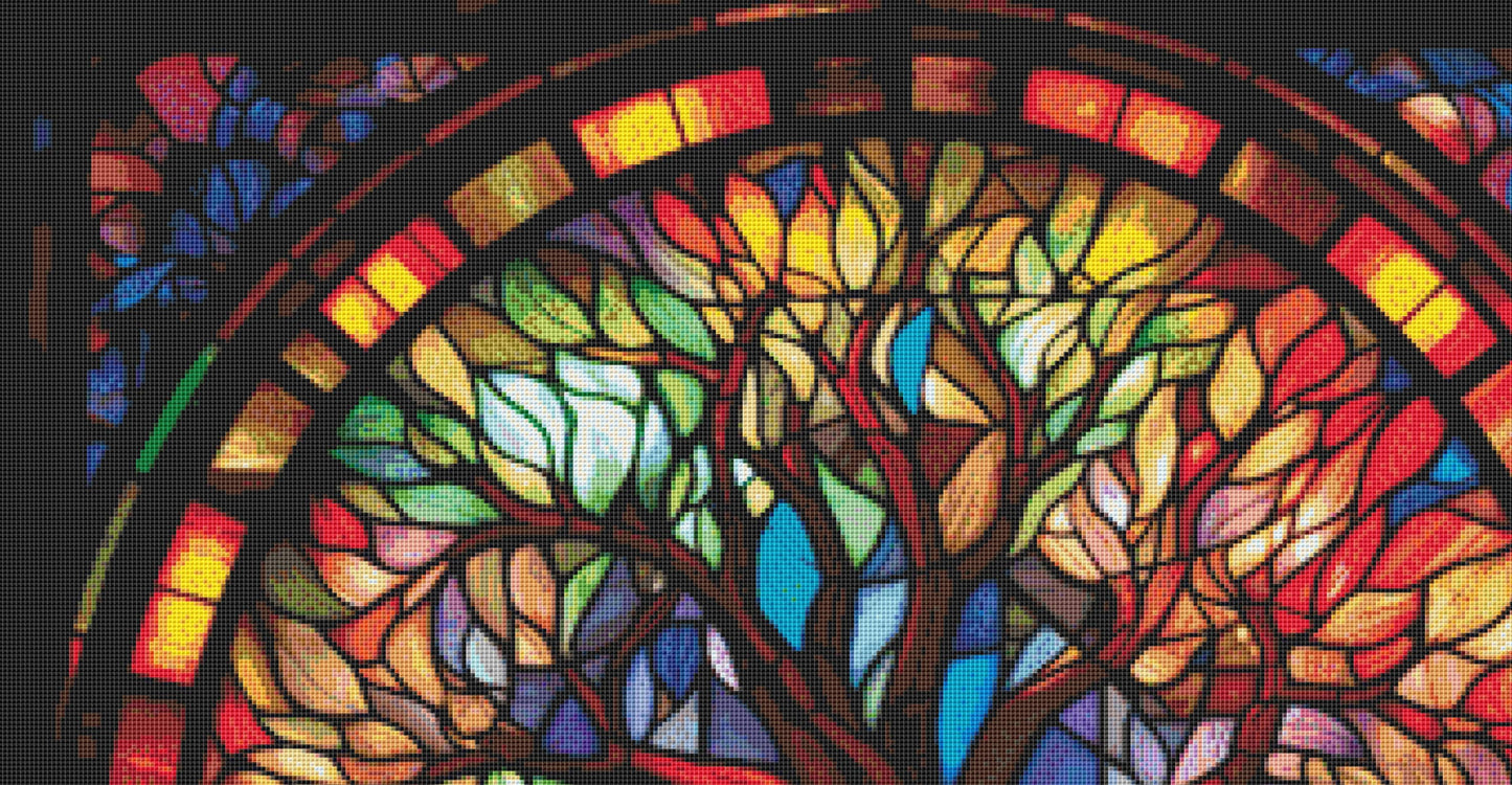 Stained Glass Tree of Life cross stitch pattern by PeacefulArtColors