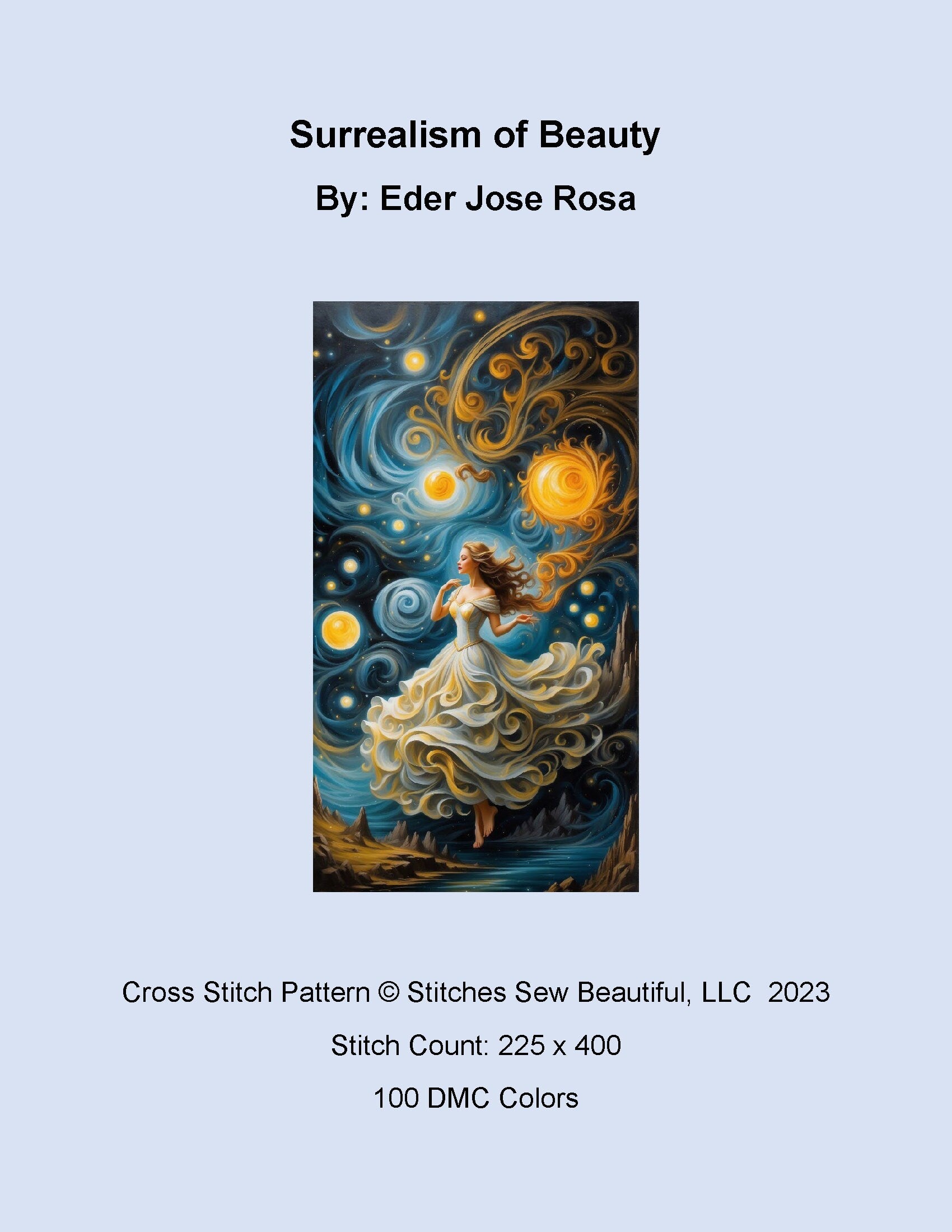 Surrealism of Beauty cross stitch pattern by Eder Jose Rosa