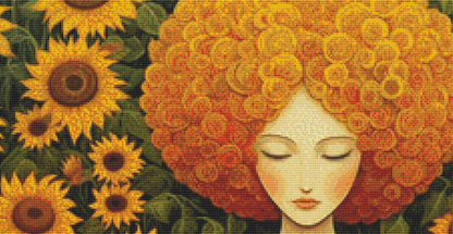 Woman in a Field of Flowers 9 cross stitch pattern by Eder Jose Rosa