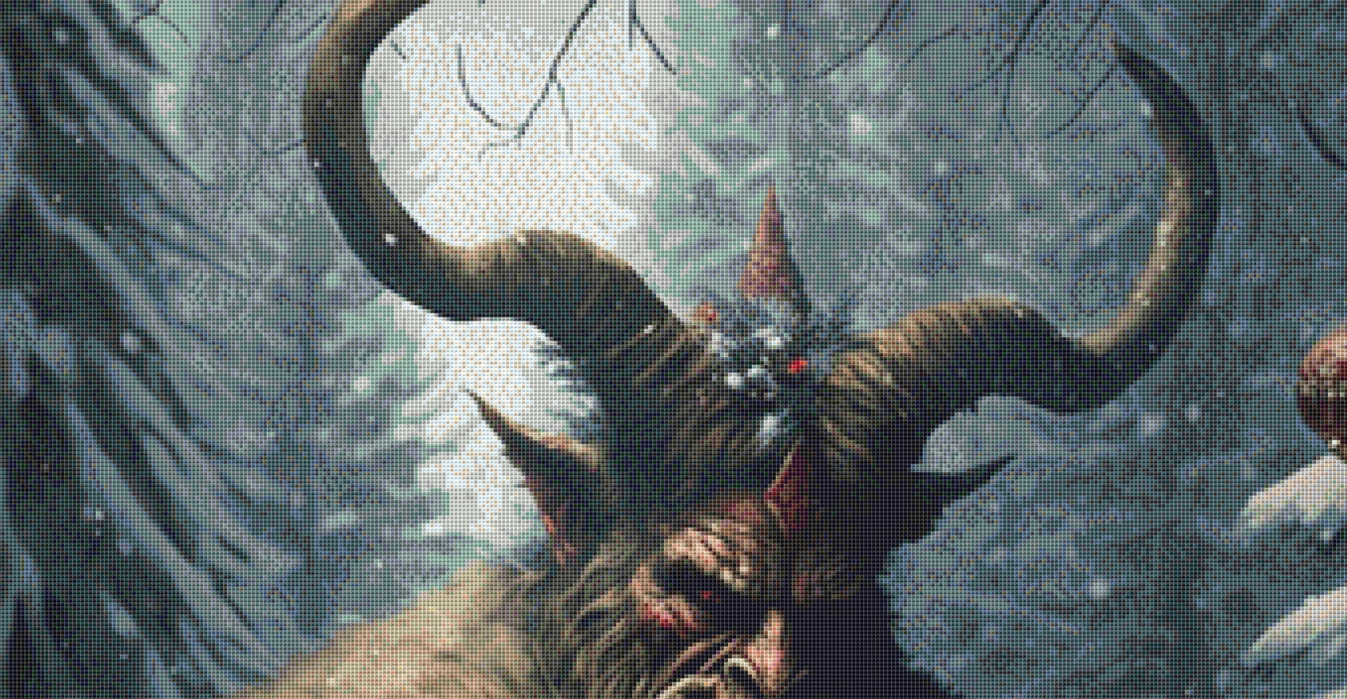 Krampus cross stitch pattern by Serr.Kai A Quill & Ink