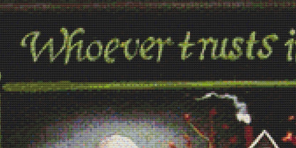 Moonlight in Cottage Grove cross stitch pattern by Catherine Holman/Ansada Art Licensing Group, LLC.