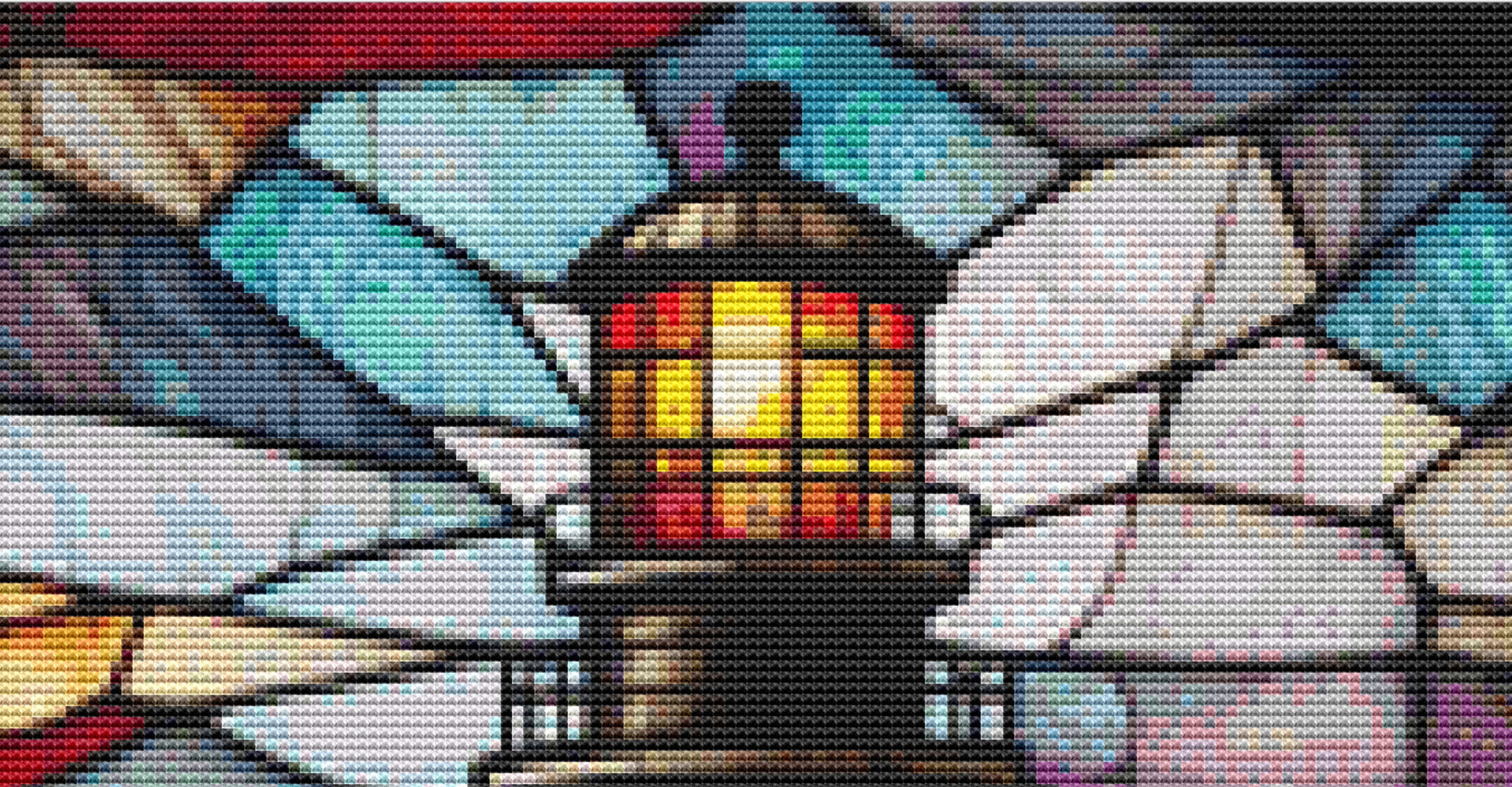Stained Glass Lighthouse ©Adobe Ext. License cross stitch pattern by IllusioninChaos