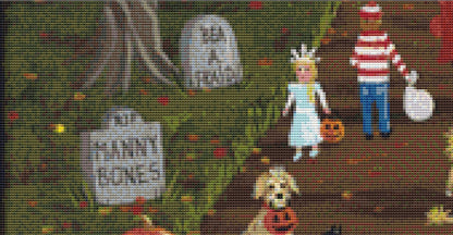 Enter if You Dare cross stitch pattern by Kim Leo licensed by JMS Art Licensing