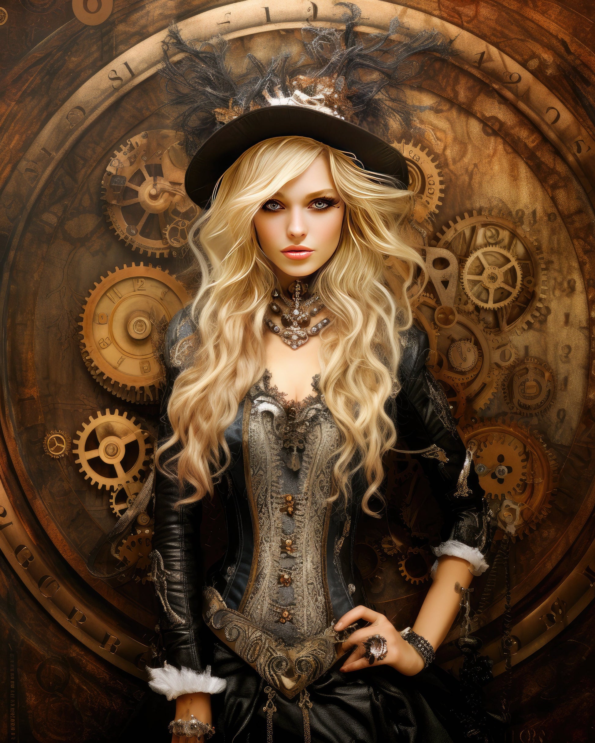 Queen of Steampunk No. 2 cross stitch pattern by MysticMoonCraftery