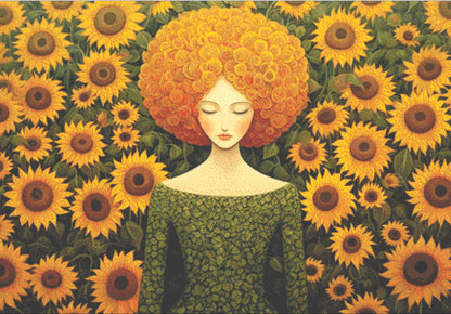 Woman in a Field of Flowers 9 cross stitch pattern by Eder Jose Rosa