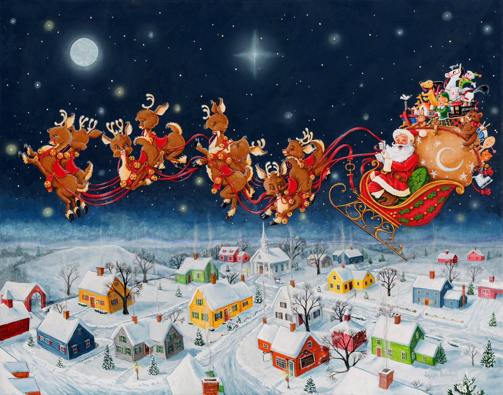 Now Dash Away All cross stitch pattern by Joseph Holodook/Porterfields Fine Art Licensing