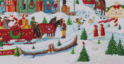 Christmas in Our Town Version 2 cross stitch pattern by Joseph Holodook/Porterfields Fine Art Licensing