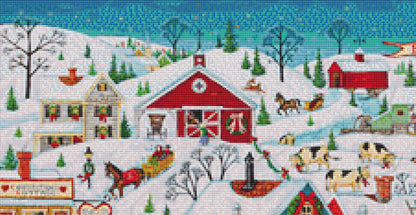 Christmas in Our Town Version 2 cross stitch pattern by Joseph Holodook/Porterfields Fine Art Licensing