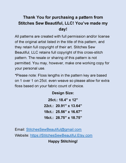 Christmas in Our Town Version 2 cross stitch pattern by Joseph Holodook/Porterfields Fine Art Licensing