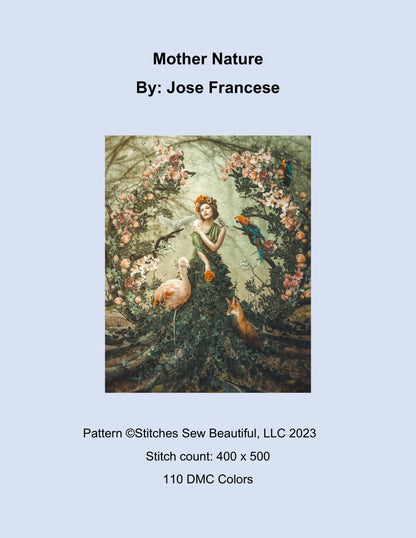 Mother Nature cross stitch pattern by Jose Francese