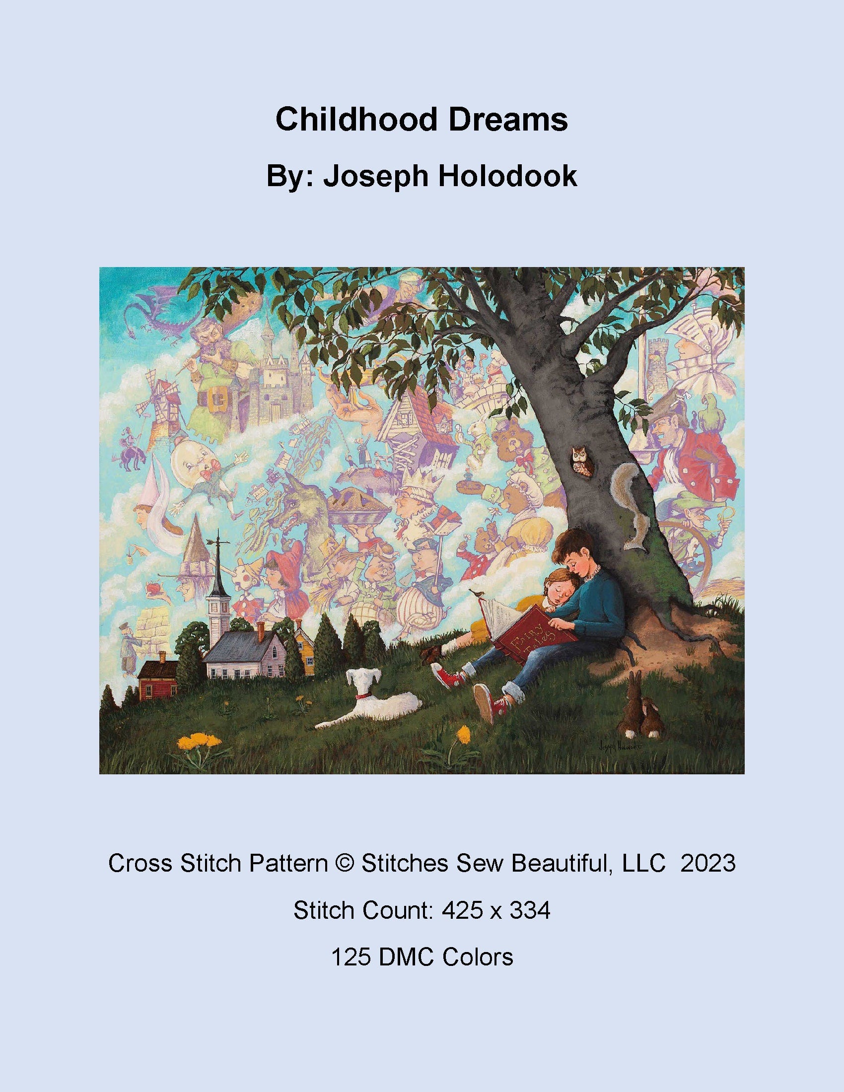 Childhood Dreams cross stitch pattern by Joseph Holodook/Porterfields Fine Art Licensing