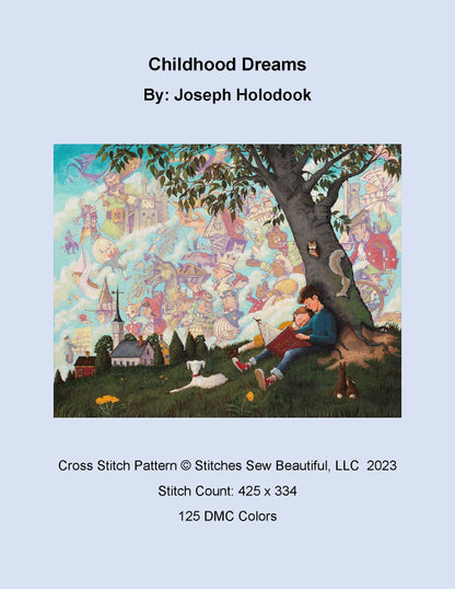 Childhood Dreams cross stitch pattern by Joseph Holodook/Porterfields Fine Art Licensing