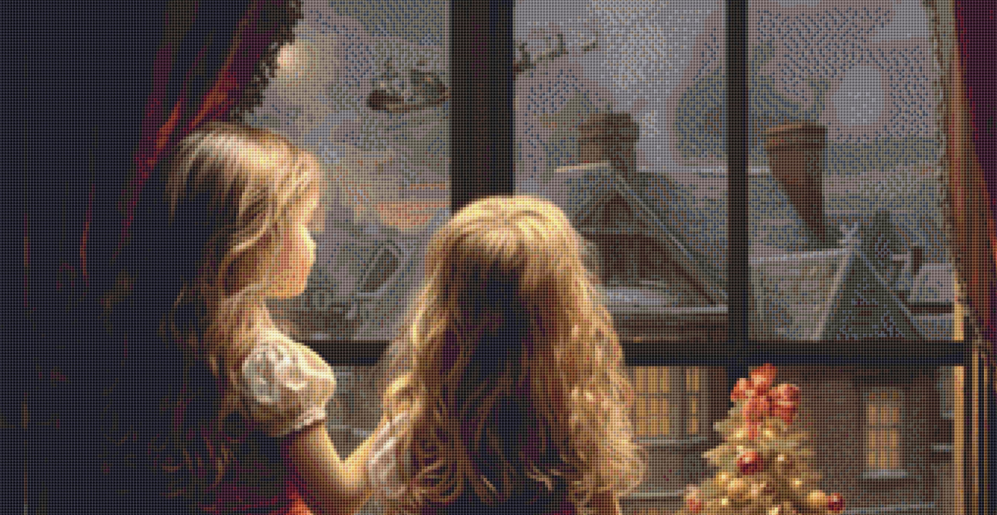 Girls Spying Santa cross stitch pattern by IvyCottageHome