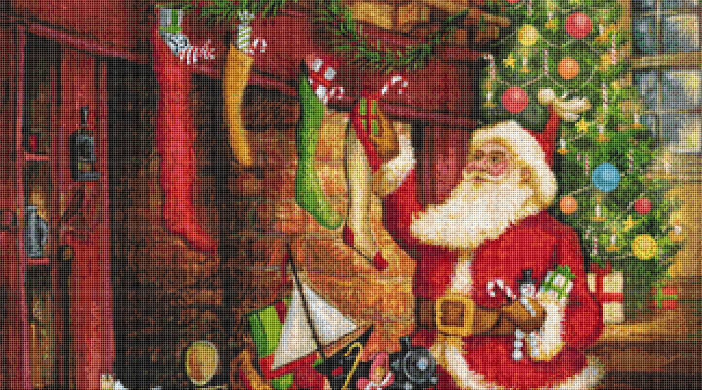 Santas Visit cross stitch pattern by Joseph Holodook/Porterfields Fine Art Licensing